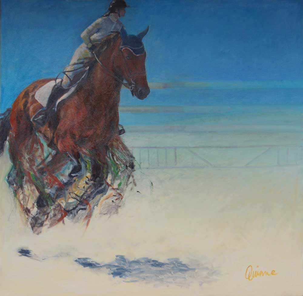 Painting of Bert with legs moving