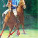 Polo players on horseback